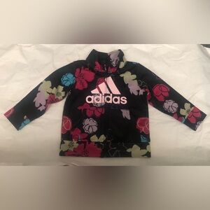 Toddler girl Full zip black floral jacket 18M